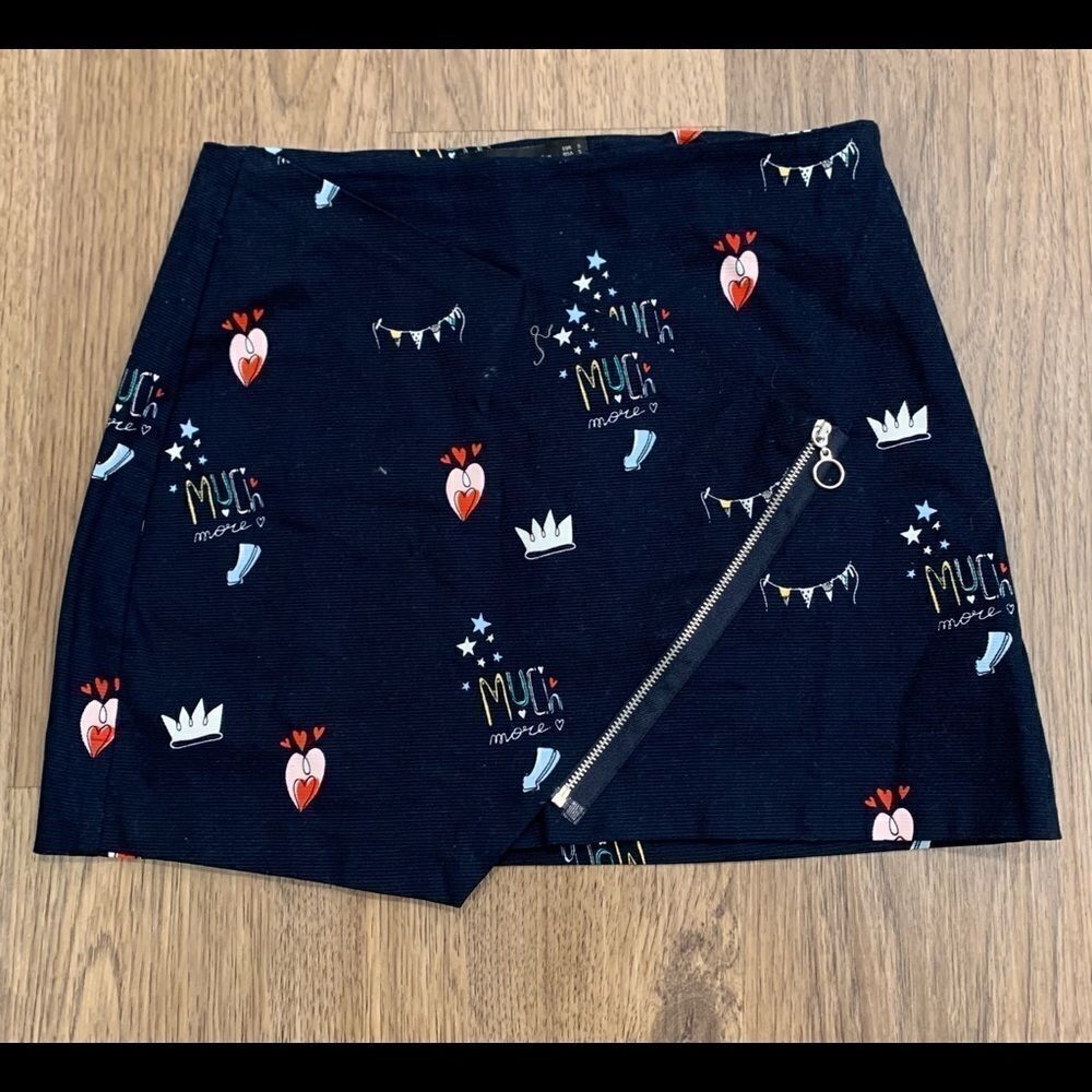 Zara Trafaluc Collection Blue Asymmetrical Skirt size S